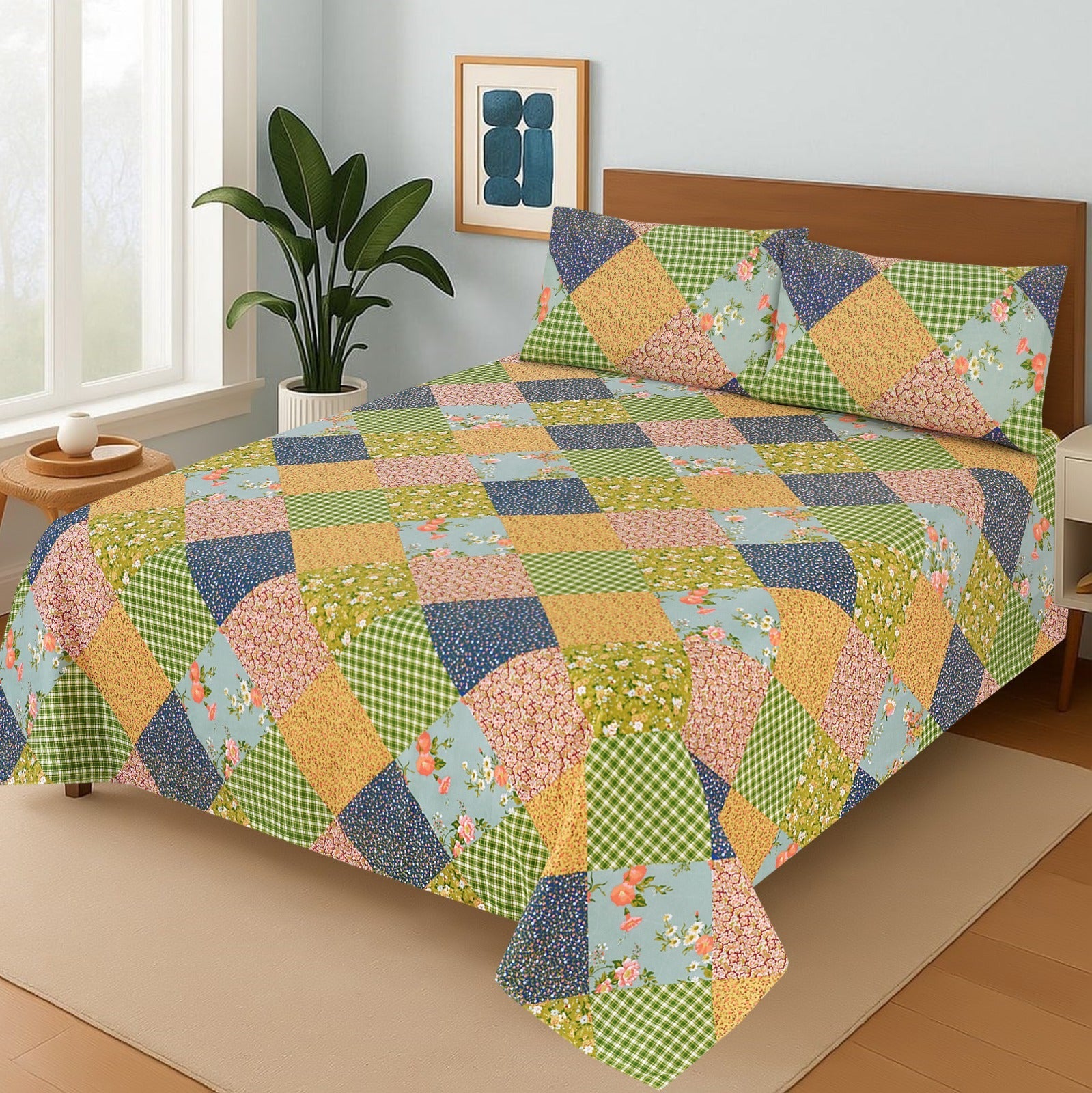 Pure Cotton 3pc Bedsheet Set  WF-21